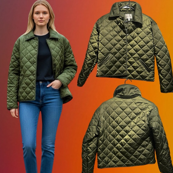 INDUSTRY Jackets & Blazers - Vintage Y2K Women's Quilted Olive Puffer Jacket new with tags